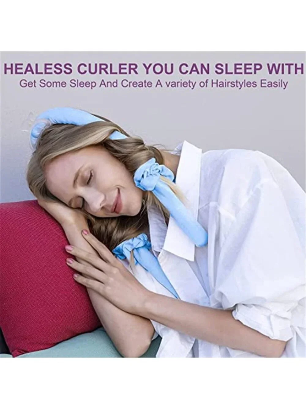 Heatless Curling Rod Headband, No Heat Silk Ribbon Rollers for